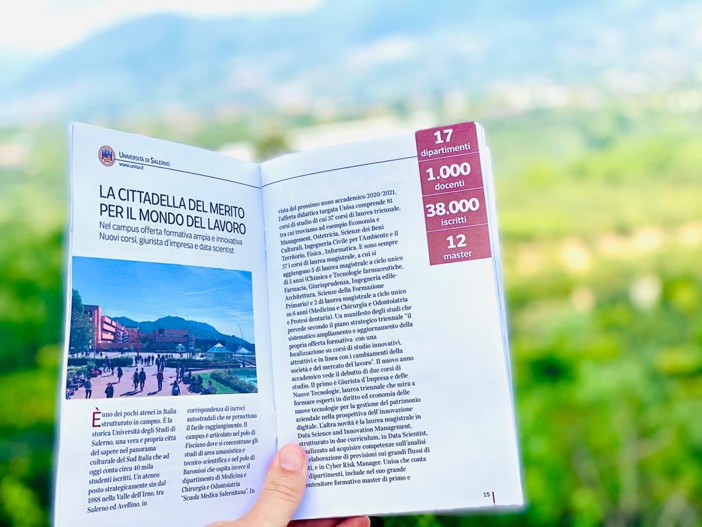 UniSalerno's tweet photo. C’è anche @UniSalerno nella #GuidaUniversità del #CorrieredelMezzogiorno di questo sabato: sei pagine dedicate ai campus, ai nuovi corsi di laurea, ai servizi per gli studenti...con un’intervista al Rettore Loia sul nuovo anno accademico in arrivo  
@corrmezzogiorno @Corriere https://t.co/cnA4KjNtUv