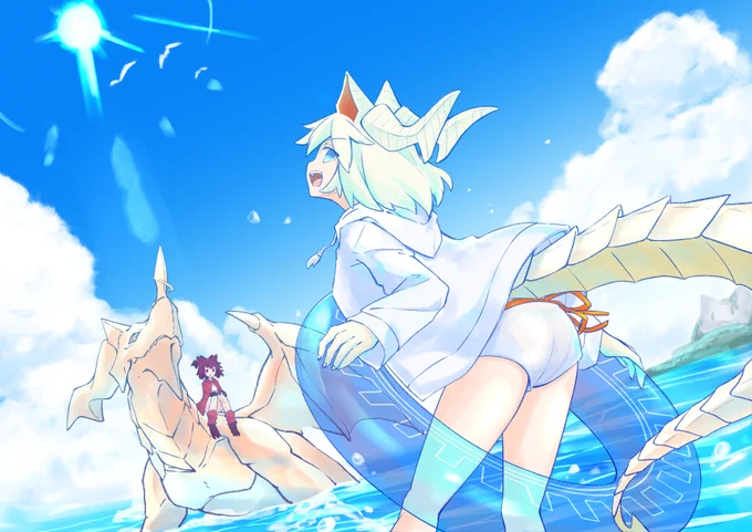 ミル達の夏休み #パズドライラスト 