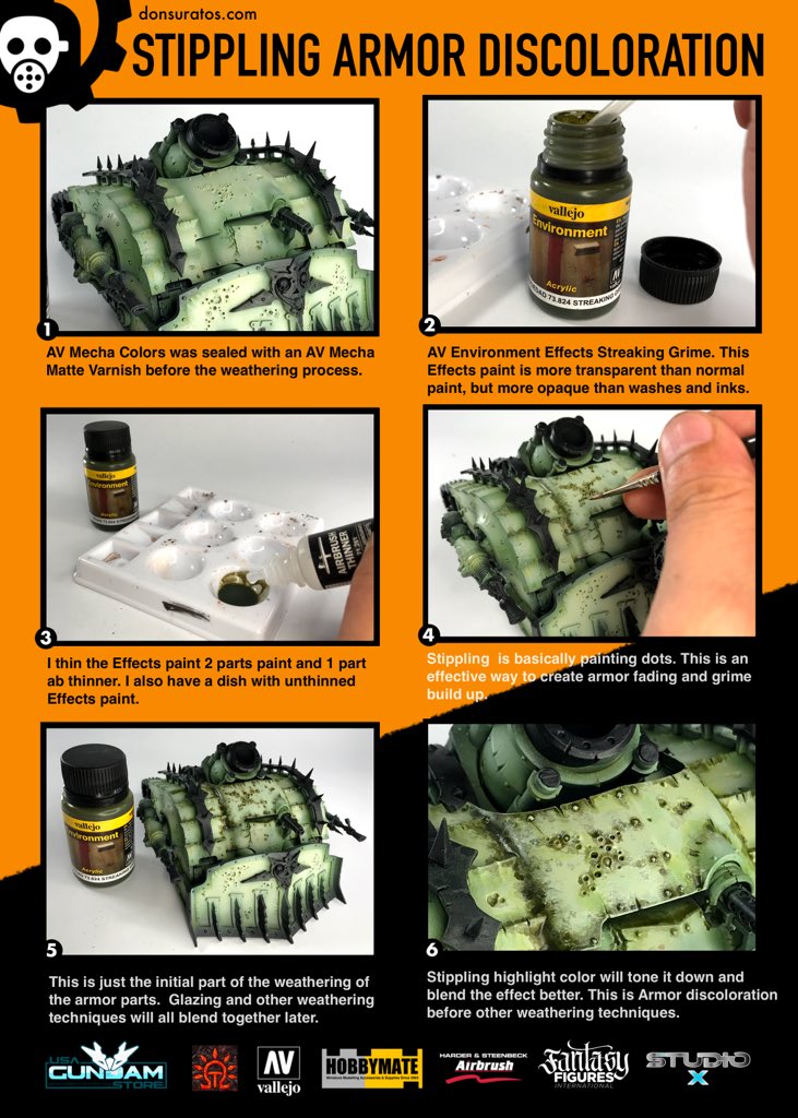 STIPPLING ARMOR DISCOLORATION

Stippling Armor Discoloration with my Fave <a href="/vallejocolors/">Acrylicos Vallejo</a> Environment Effects Streaking Grime. I also use this Effects paint a lot in creating nice realistic streaking. 
 
Saludos! 🎨🦾🦾🦾

#alwaysvallejo #deathguard40k