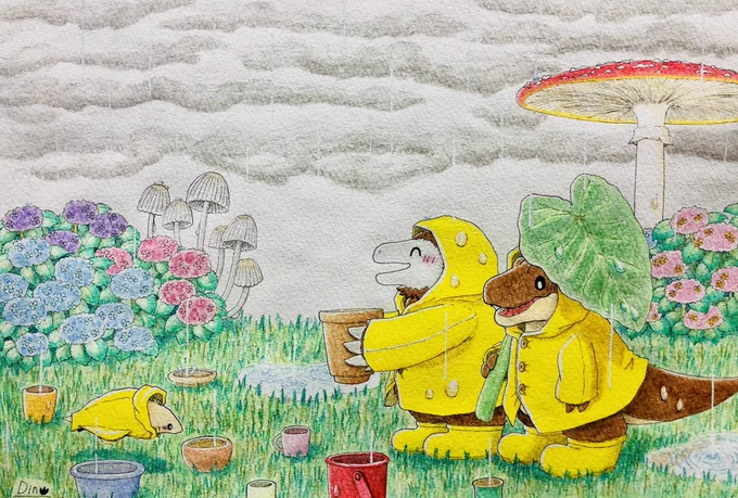 #創作フェス
恐竜などの大昔の生き物たち古生物が楽しく仲良く暮らしている創作 #レックスandテリー を作っています! 