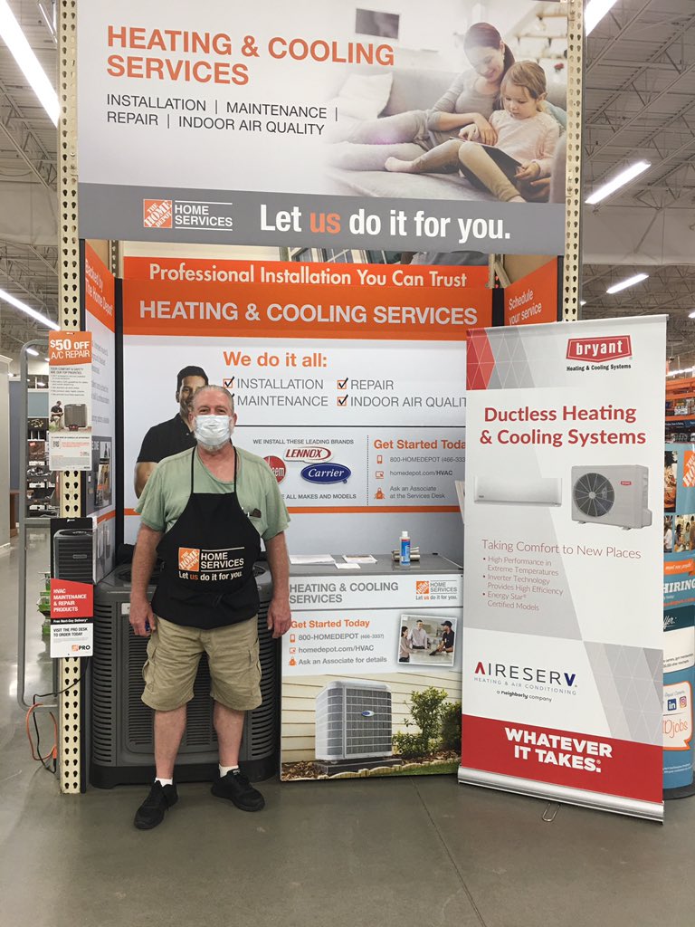 AireGre's tweet photo. AireServ Lead Generator Charles ready to start his Saturday off at #thd1127. Whewwww it’s hot outside, generate those leads Charles!!! @michelle_dehos @CHilliardTHD @BobbyBoaenTHD @gloria_terri @RanSmith4 @ASLouisville https://t.co/tiF16MvdCv