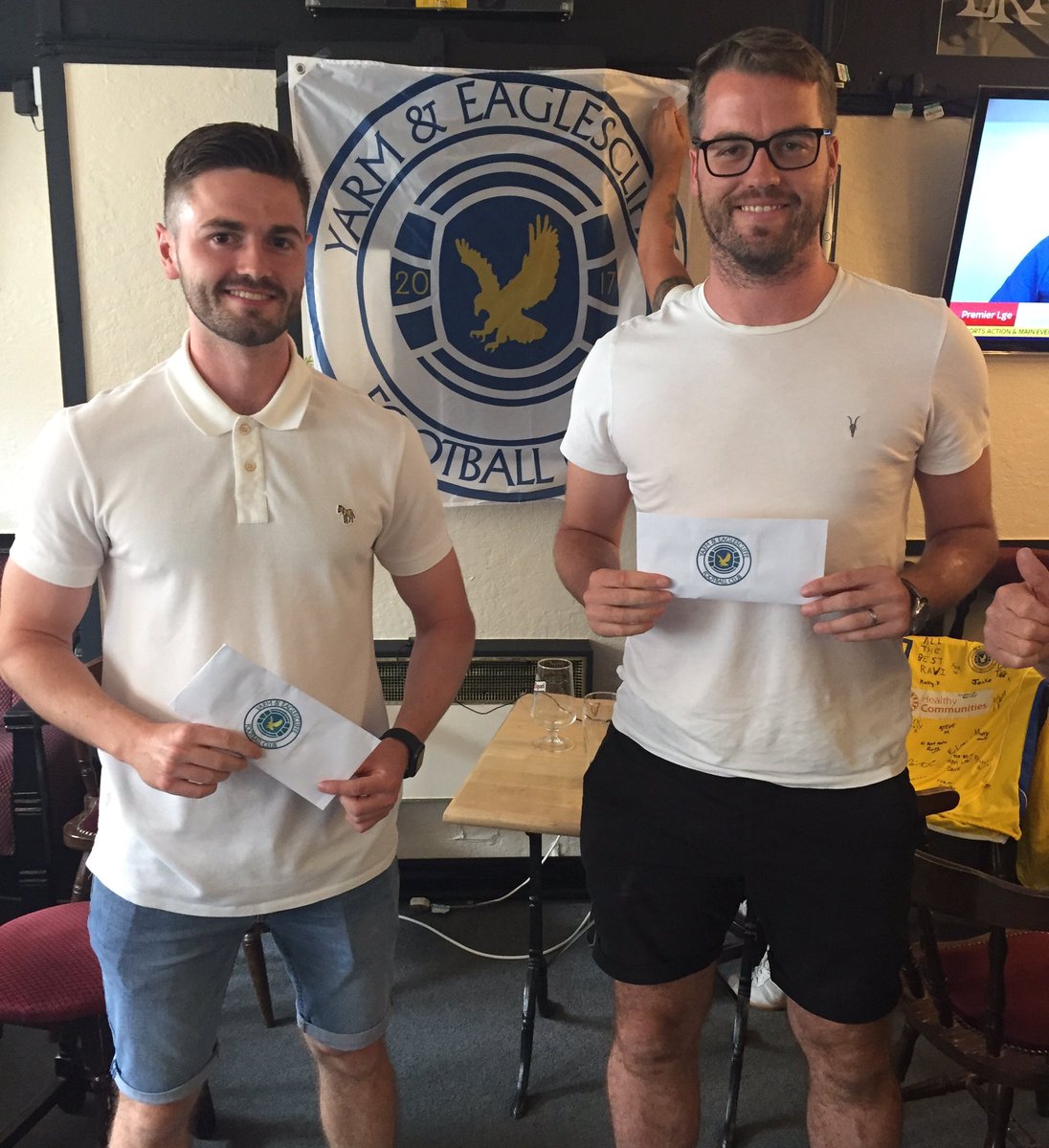 Yarm & Eaglescliffe FC (@yarmeaglescliff) on Twitter photo TOP SCORER AWARD 🏆
Both forwards <a href="/MattyJenkinson/">Matty Jenkinson</a> and <a href="/seanmackin10/">Sean Mackin</a>, sponsored last season by <a href="/ggnsportscare1/">ggnsportscare</a> and @KieAndersonNew / NE Decorators respectively, have won our Top Scorer award for the 2019/20 <a href="/NRFLOfficial/">North Riding League</a> season #UTYAE 🔵⚪️ TOP SCORER AWARD 🏆
Both forwards <a href="/MattyJenkinson/">Matty Jenkinson</a> and <a href="/seanmackin10/">Sean Mackin</a>, sponsored last season by <a href="/ggnsportscare1/">ggnsportscare</a> and @KieAndersonNew / NE Decorators respectively, have won our Top Scorer award for the 2019/20 <a href="/NRFLOfficial/">North Riding League</a> season #UTYAE 🔵⚪️
