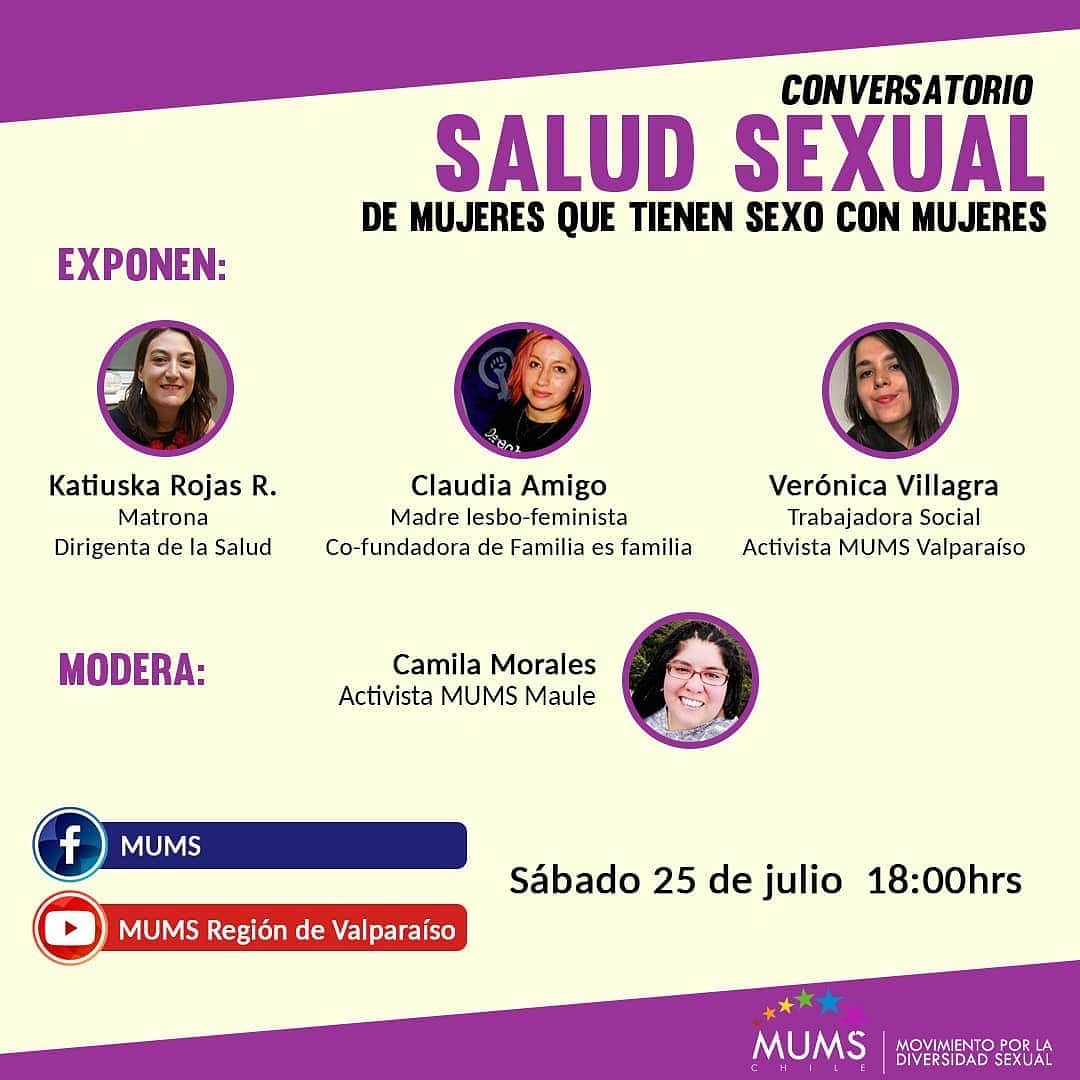 HOY SABADO 25//18:00 HRS.💞✨

💕Compañeres! Quedan invitades a nuestro próximo conversatorio cuya temática es: "Salud Sexual: mujeres que tienen sexo con mujeres". 
Este sábado a las 18:00 hrs por facebook live y youtube live. Modera <a href="/CamyAmaranta/">🏳️‍🌈 Cami Amaranta</a>