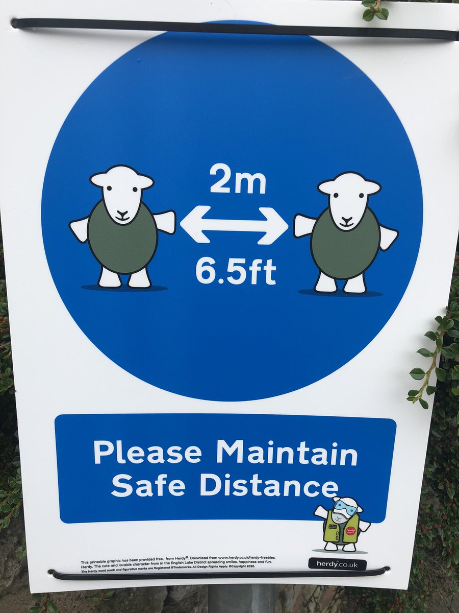BarnPb's tweet image. @herdy_uk  snoods are in! Bright colourful designs! Nice to see a bit of @herdy_uk action in the village too! #herdyuk #herdy #bright #snood #socialdistancing #signage #welcomeback #pooleybridge #ullswater #lakesdistrict #lakedistrictlife.