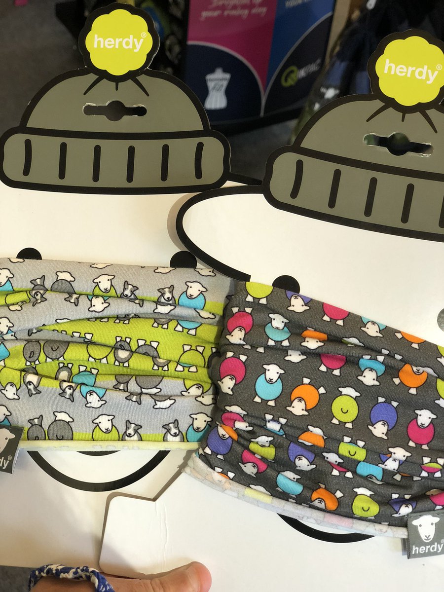 BarnPb's tweet image. @herdy_uk  snoods are in! Bright colourful designs! Nice to see a bit of @herdy_uk action in the village too! #herdyuk #herdy #bright #snood #socialdistancing #signage #welcomeback #pooleybridge #ullswater #lakesdistrict #lakedistrictlife.