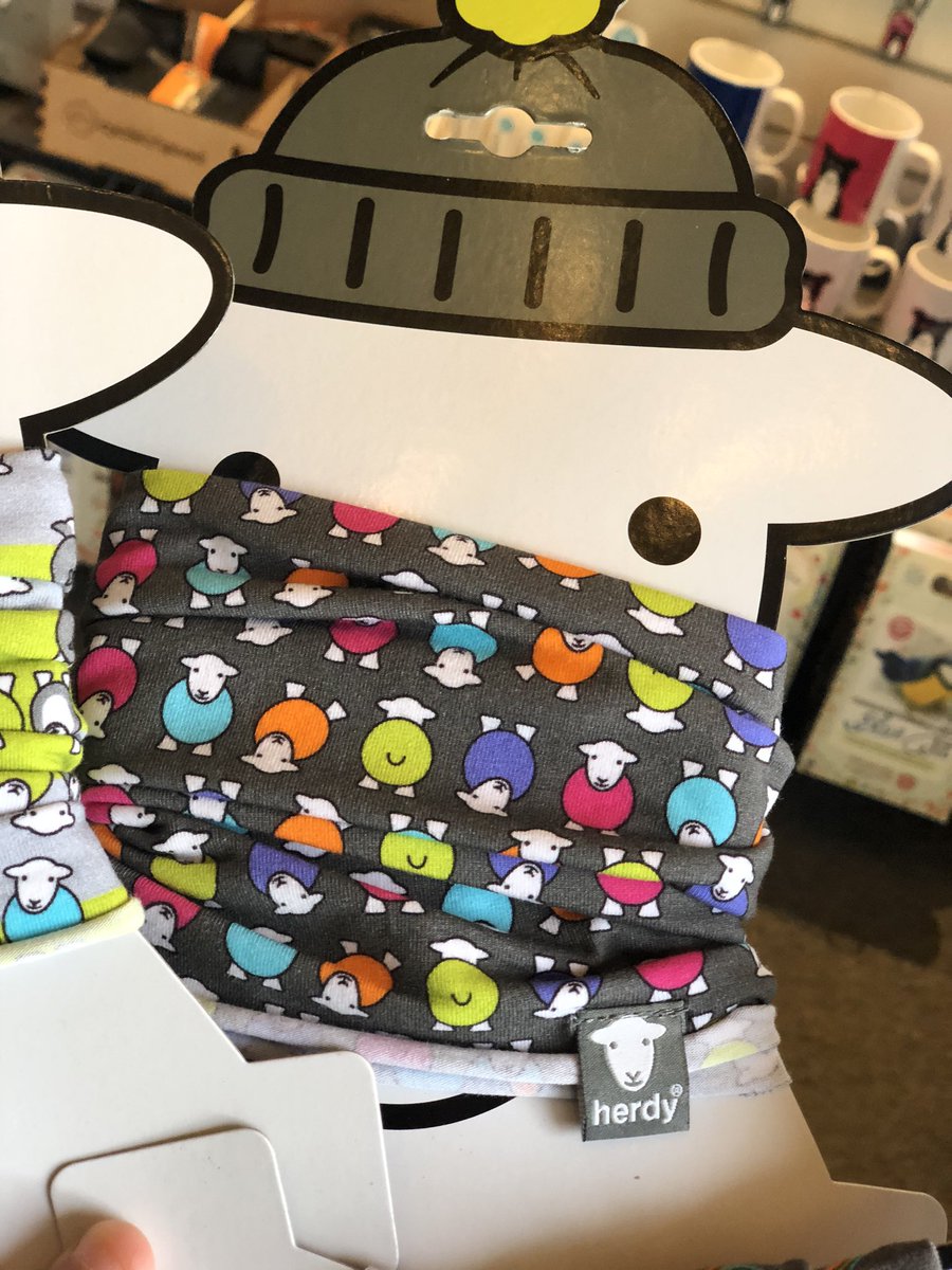 BarnPb's tweet image. @herdy_uk  snoods are in! Bright colourful designs! Nice to see a bit of @herdy_uk action in the village too! #herdyuk #herdy #bright #snood #socialdistancing #signage #welcomeback #pooleybridge #ullswater #lakesdistrict #lakedistrictlife.