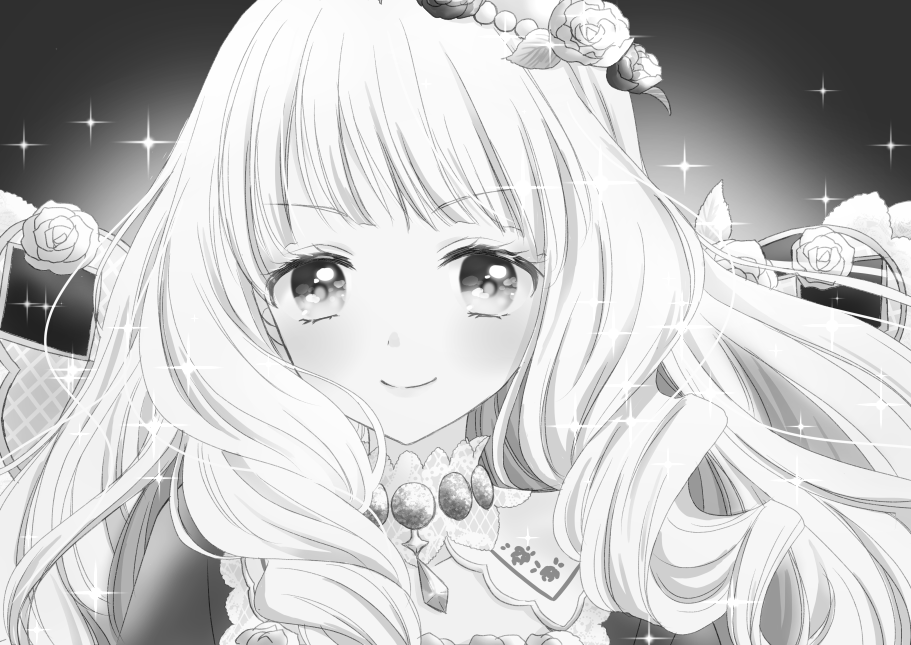 いつもあまり濃い色を使わないからモノクロにしてもあまり締まらないな
#絵をモノクロにするとかっこいい 