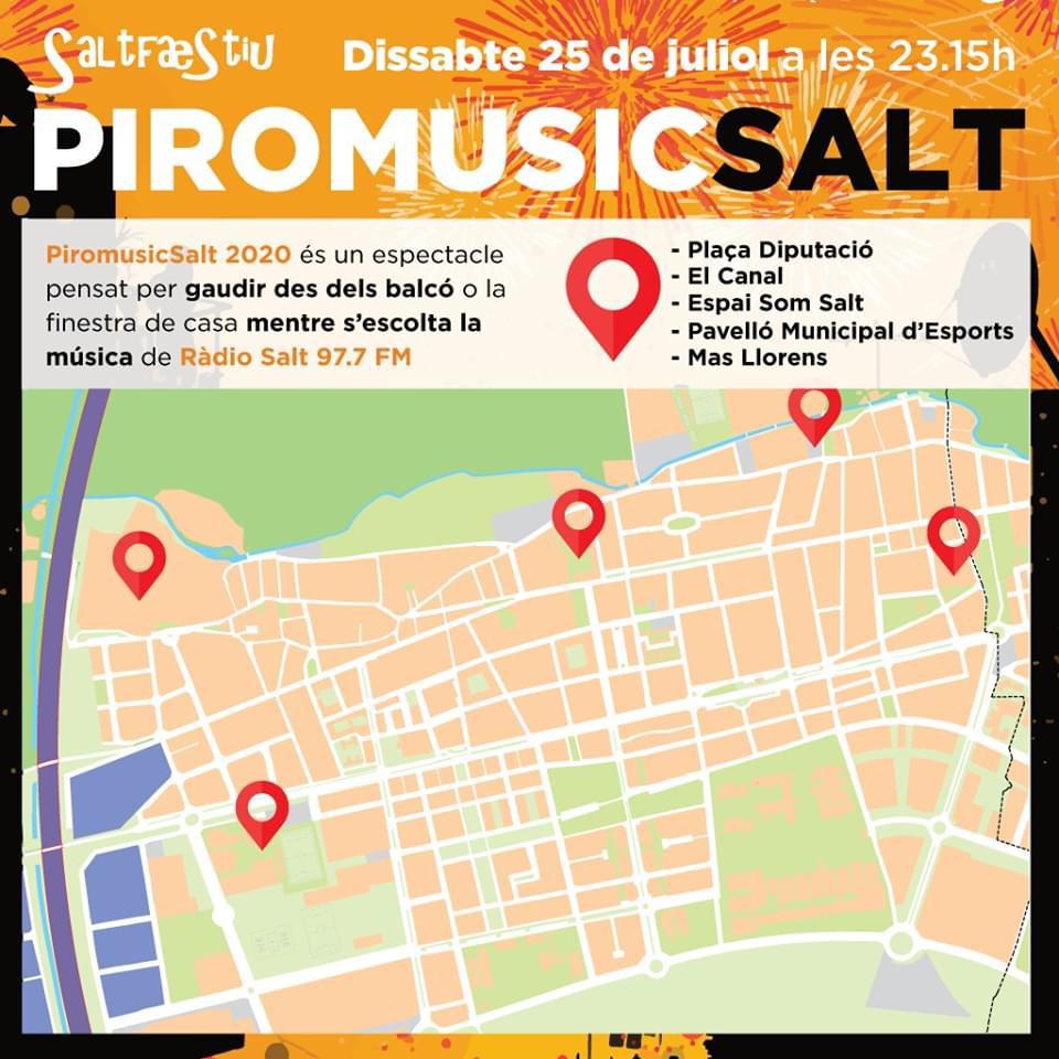 pereboterosalt's tweet photo. ⚠️ RECOMANACIONS BÀSIQUES ⚠️
⌚ 23:15h
🎶 Sintonitza @RdioSalt 97.7 FM
🏘️ #Quedatacasa. Gaudeix de l’espectacle des de finestres, balcons i terrasses. Eviteu les aglomeracions a la via pública.
📸 Comparteix #PiromusicSalt
🎉 Participa als actes programats del #Saltfaestiu https://t.co/H4YVkmYucp