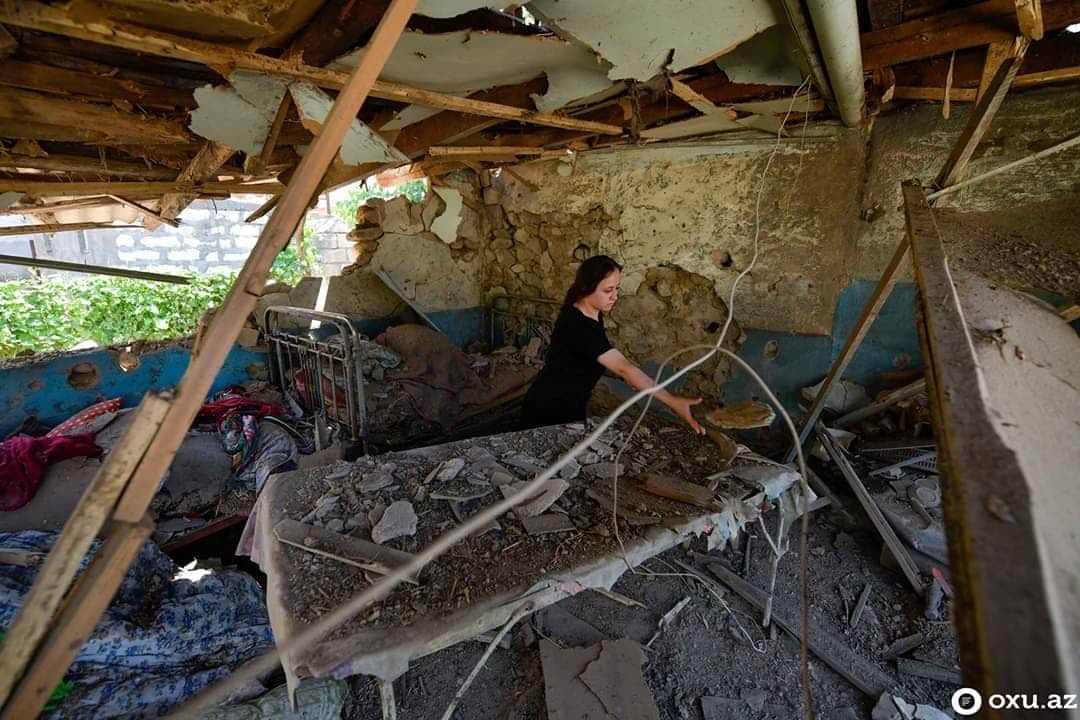 LAbdullayevaMFA's tweet photo. And yet #Armenia claims so brazenly that it’s not targeting the civilians and residential areas?! 
The photos taken in the villages of #Tovuz district 🇦🇿 located next to the international border of two states speak for themselves.
#StopArmenianAggression https://t.co/LV8VKB3cXD