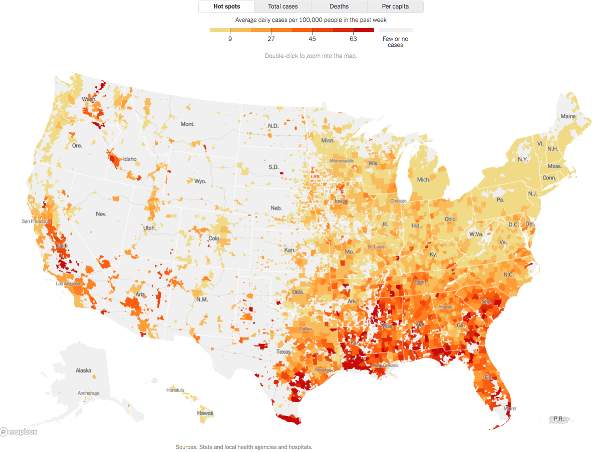 We can zoom in a bit and look at  #Covid_19 data by county, thanks to the  @nytimes (is nobody else doing this?) https://www.nytimes.com/interactive/2020/us/coronavirus-us-cases.html?action=click&pgtype=Article&state=default&module=styln-coronavirus&region=TOP_BANNER&context=storylines_menu(18/n)