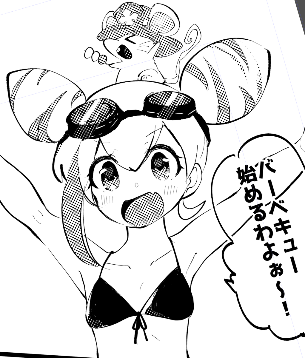 プの女の子描くの楽しい 