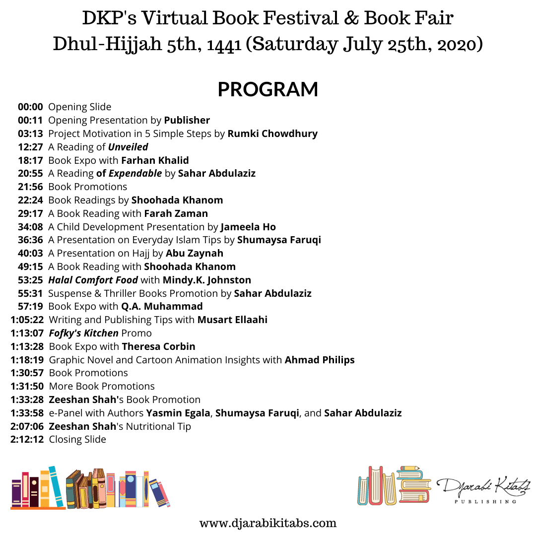 DjarabiKPub's tweet photo. DKP's Virtual Book Fest is live📚💕🥳!
.
https://t.co/8XpXxGebCv
.
#BookFest 
#Alhamdullilah 
#MuslimAuthors https://t.co/ftexCB4UId