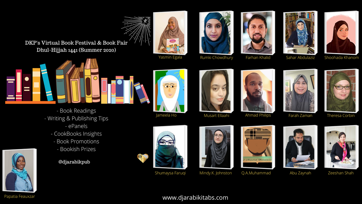 DjarabiKPub's tweet photo. DKP's Virtual Book Fest is live📚💕🥳!
.
https://t.co/8XpXxGebCv
.
#BookFest 
#Alhamdullilah 
#MuslimAuthors https://t.co/ftexCB4UId