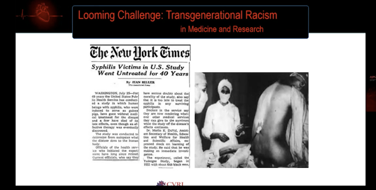 Repeating something like the Framingham Heart Study in American was challenged by the transgenerational racism and violation of trust in the Black community by medicine #ASPC20  #heartofprevention  #TuskegeeSyphilisStudy