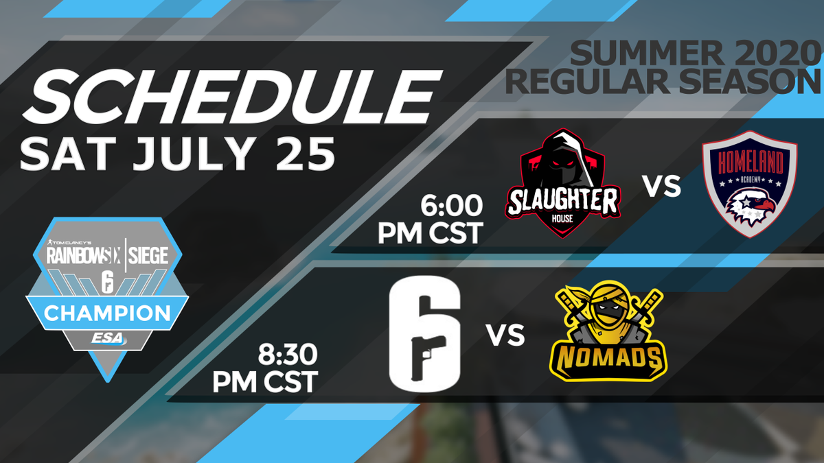 ESASiege's tweet photo. Tonight in the #SIegeInviteSeries we have

@USlaughterHouse vs @HomelandEsports 
And
Granny Frost vs @NomadsGG https://t.co/YZgwvNoRBv
