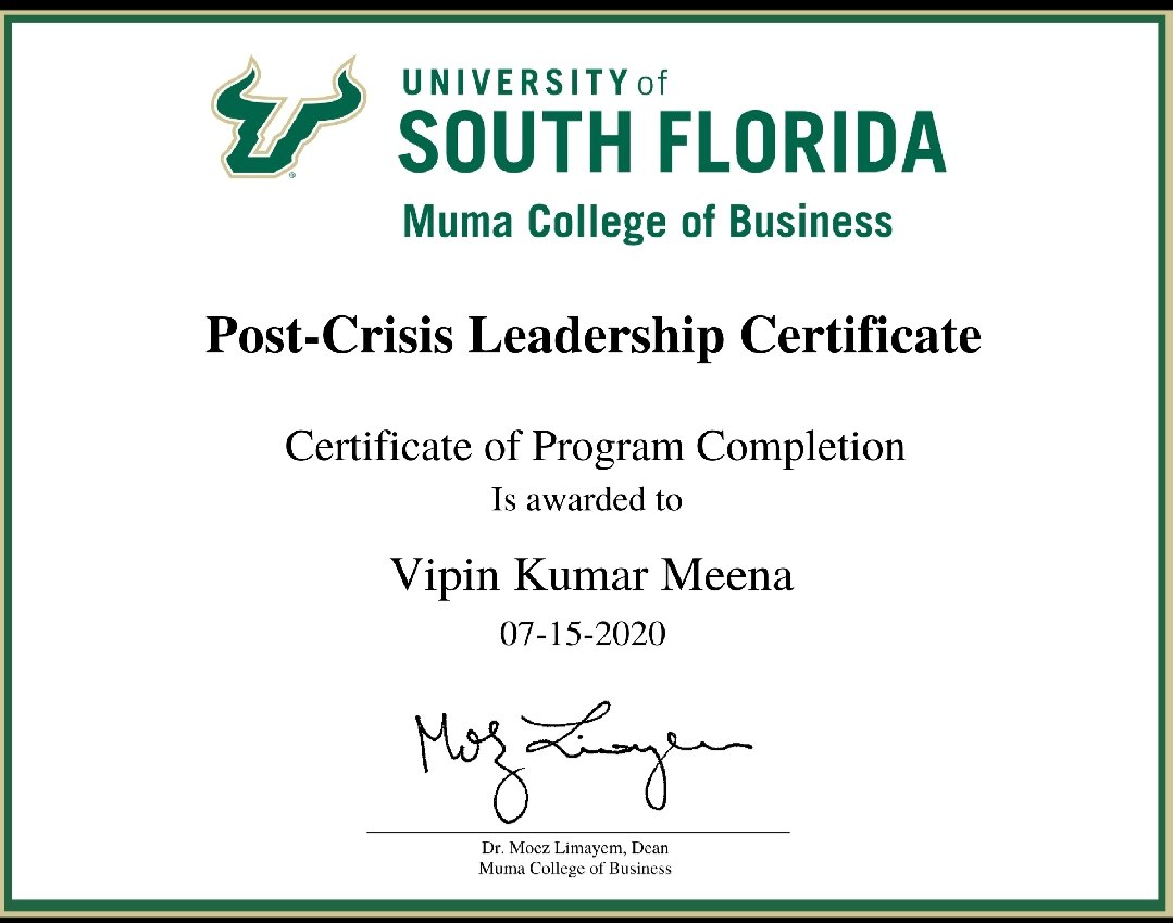 meenavipin's tweet photo. Completed the 7_Weeks Professional Certificate Program from @USFMuma finally became the part of @USFalumniAssn
#Mumavirtual https://t.co/HpSuqII4e1