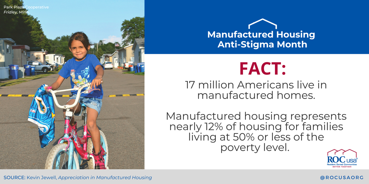 ROCUSAorg's tweet photo. There's a lot of stigma about the people who live in #manufacturedhomes. However, manufactured homes remain an affordable, subsidized housing option for millions of Americans.
#RightAtHome2020 #manufacturedhousing https://t.co/B4YrGPip87