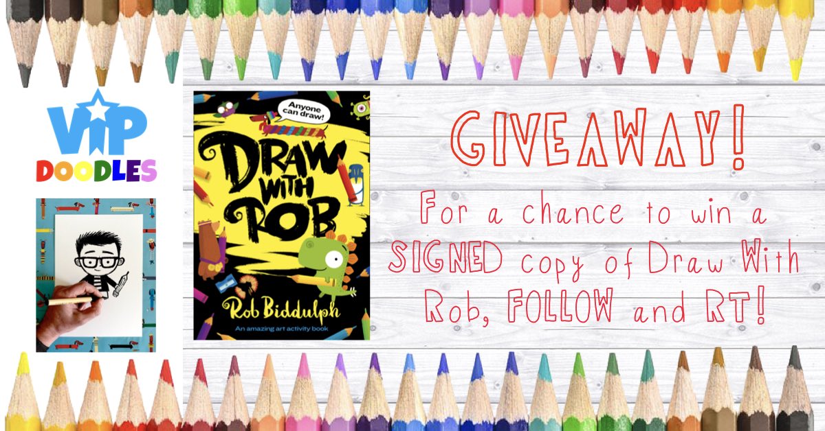 VIP_doodles's tweet photo. 🚨GIVEAWAY!🚨

This is a prize NOT to be missed! We have a copy of Draw With Rob, by the FANTASTIC @RobBiddulph, up for grabs.

Rob has agreed to PERSONALISE and SIGN a bookplate for the winner!

FOLLOW and RT this post!

Ends 28/7. 

❤️🧡💛💚💙💜 @VIPreading #VIPdoodles https://t.co/XXdpvuzE0x