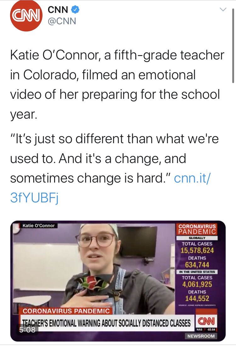 And don’t forget about how scary things are for our latest protected class, teachers.  @CNN has a lot on them, as if they’re the only group who are back at their jobs.