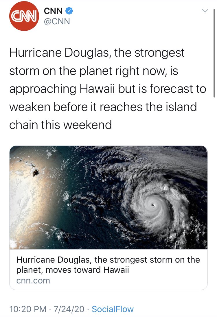 “Strongest storm on the planet” seems a bit unnecessary for a storm whose strength is supposed to diminish and whose risk is likely to be minimal, no,  @CNN?