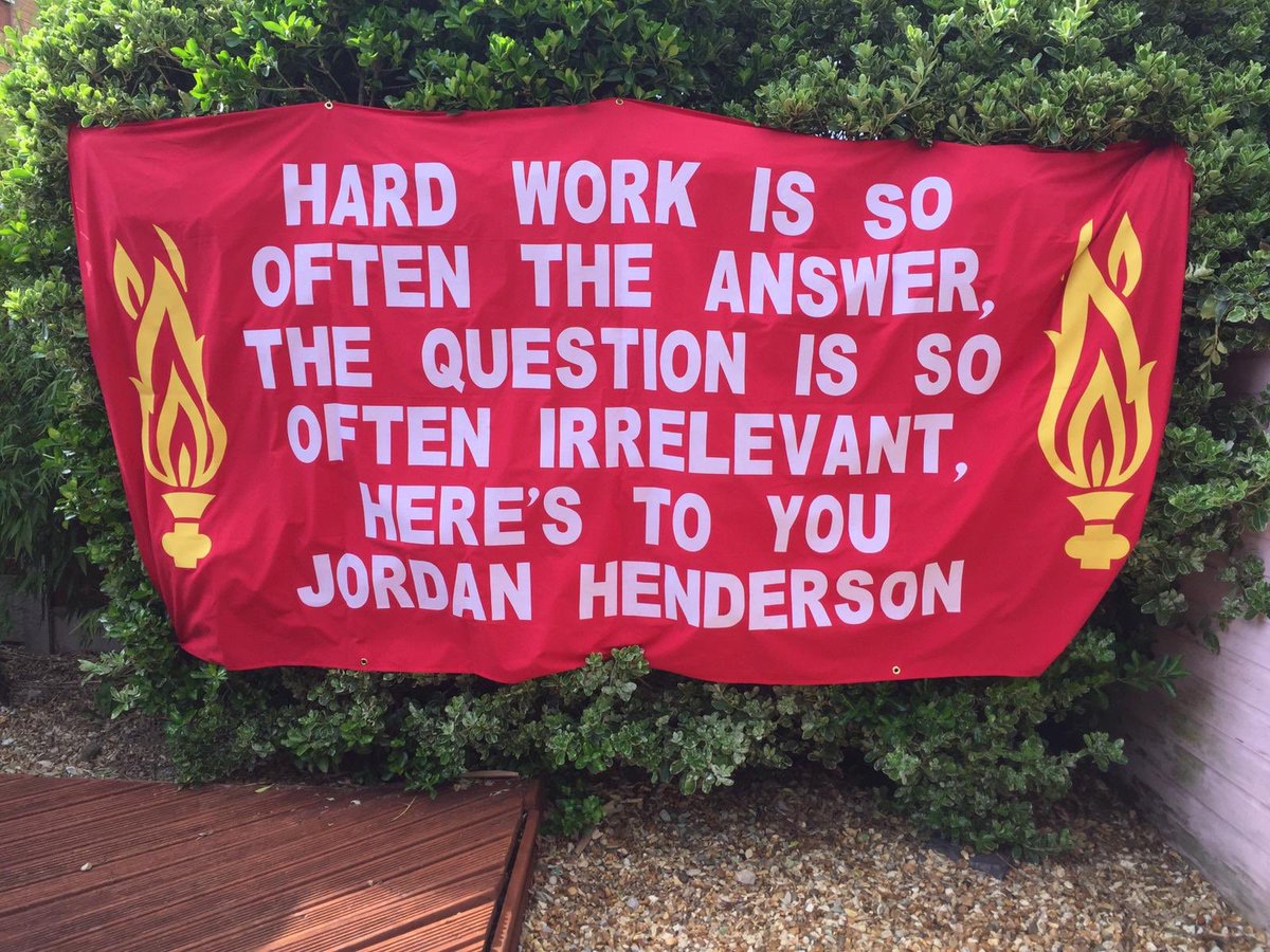72JohnMc's tweet photo. @JHenderson got this flag made up for you in your honour my captain! @bannersflags22 made it for us with the words of wisdom from @RossEdgley hope you like it!! Photo? #JordanHenderson #HendoShuffle #hendo #lfcflags https://t.co/U29qWkfVHK
