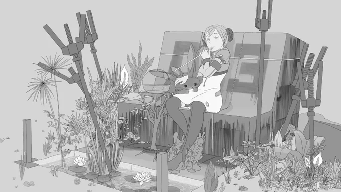 このタグはちゃんと光と影も含めて絵を描いている人だけがカッコよくなるタグ。ワシは色だけで絵を作りがちだから完全に無理。 #絵をモノクロにするとかっこいい 