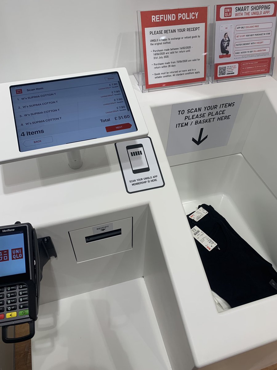 Go to <a href="/UNIQLO_UK/">UNIQLO UK</a> (Angel store) for a good Covid retail experience. Store managed well etc but the self service till was something else. No scanning, no tags but all items recognised. Others can learn a lot. #futureofretail