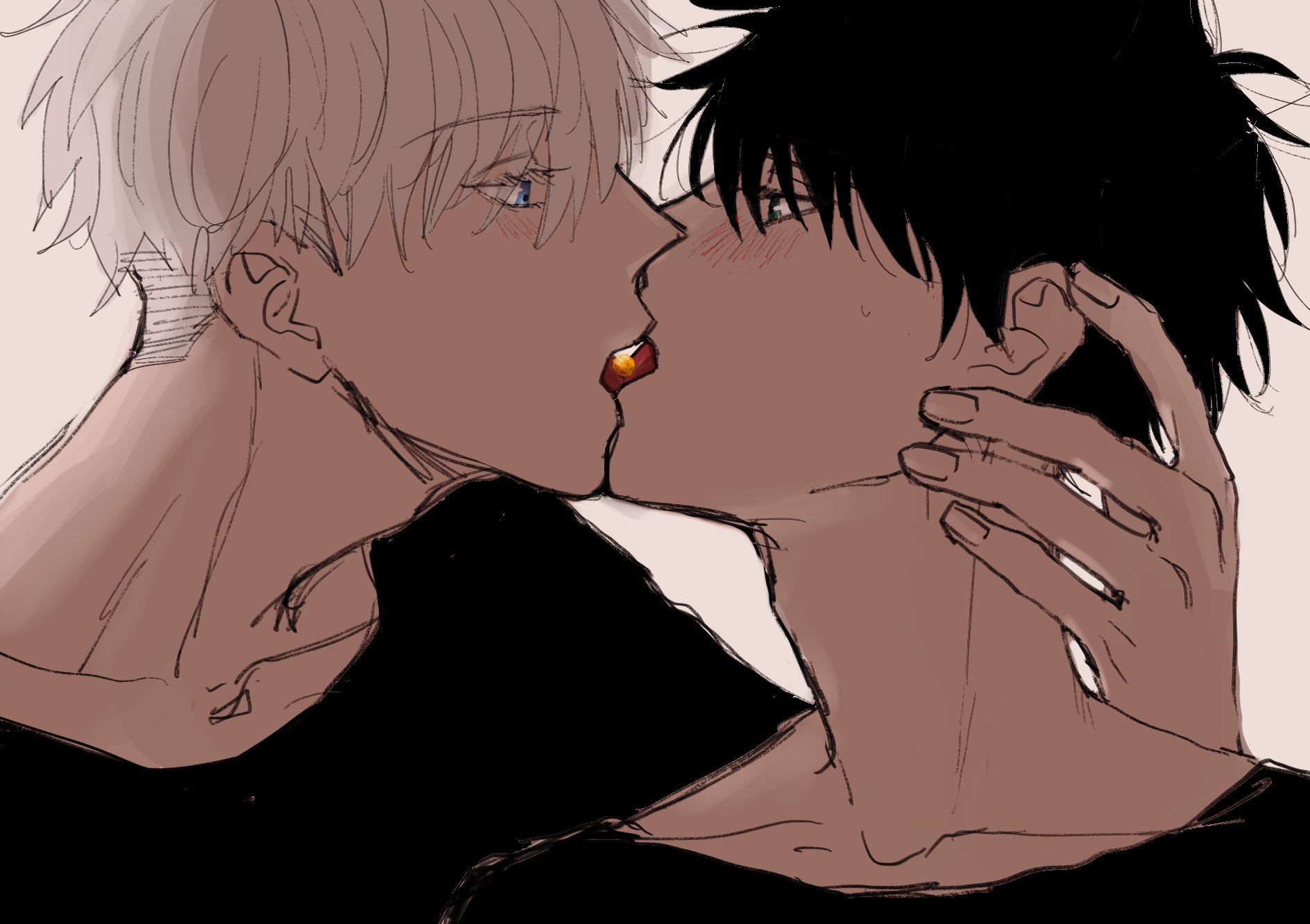 上 on X: お題箱から『飴を口移しする五伏』です。素敵なお題ありがとうございました！ t.coCOOxHcKkwr  X