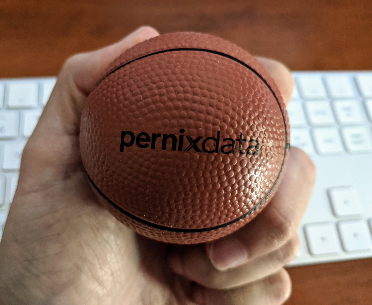 kmruddy's tweet image. In a related trip down memory lane, I have a #PernixData stress ball still hanging around too!