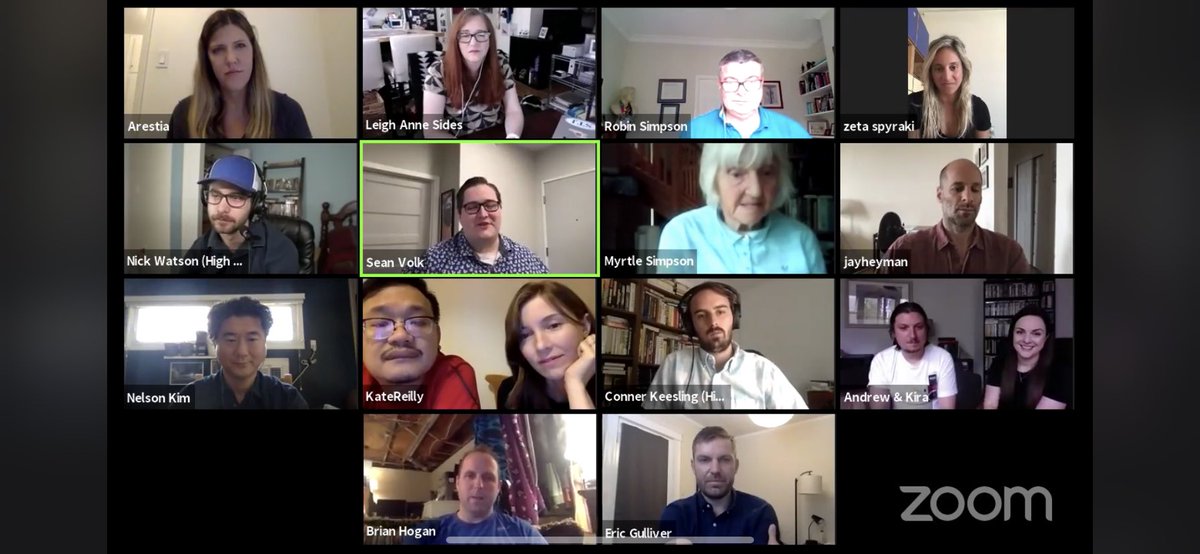 First lockdown virtual filmmakers panel - complete! Huge thanks to <a href="/WHFF/">Woods Hole Film Festival</a> for having us (and our awesome cinematographer Zeta Spyraki) 
A great bunch to meet, can’t wait to see everyone’s films!