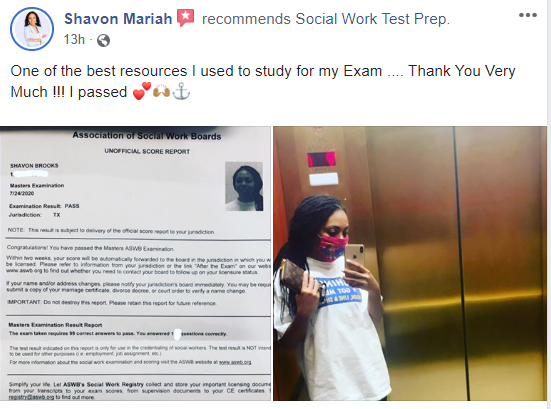socialworkprep's tweet photo. Congratulations, Shavon! #socialworktestprep + #texas #lmsw = #pass https://t.co/HNKRCOBOOR