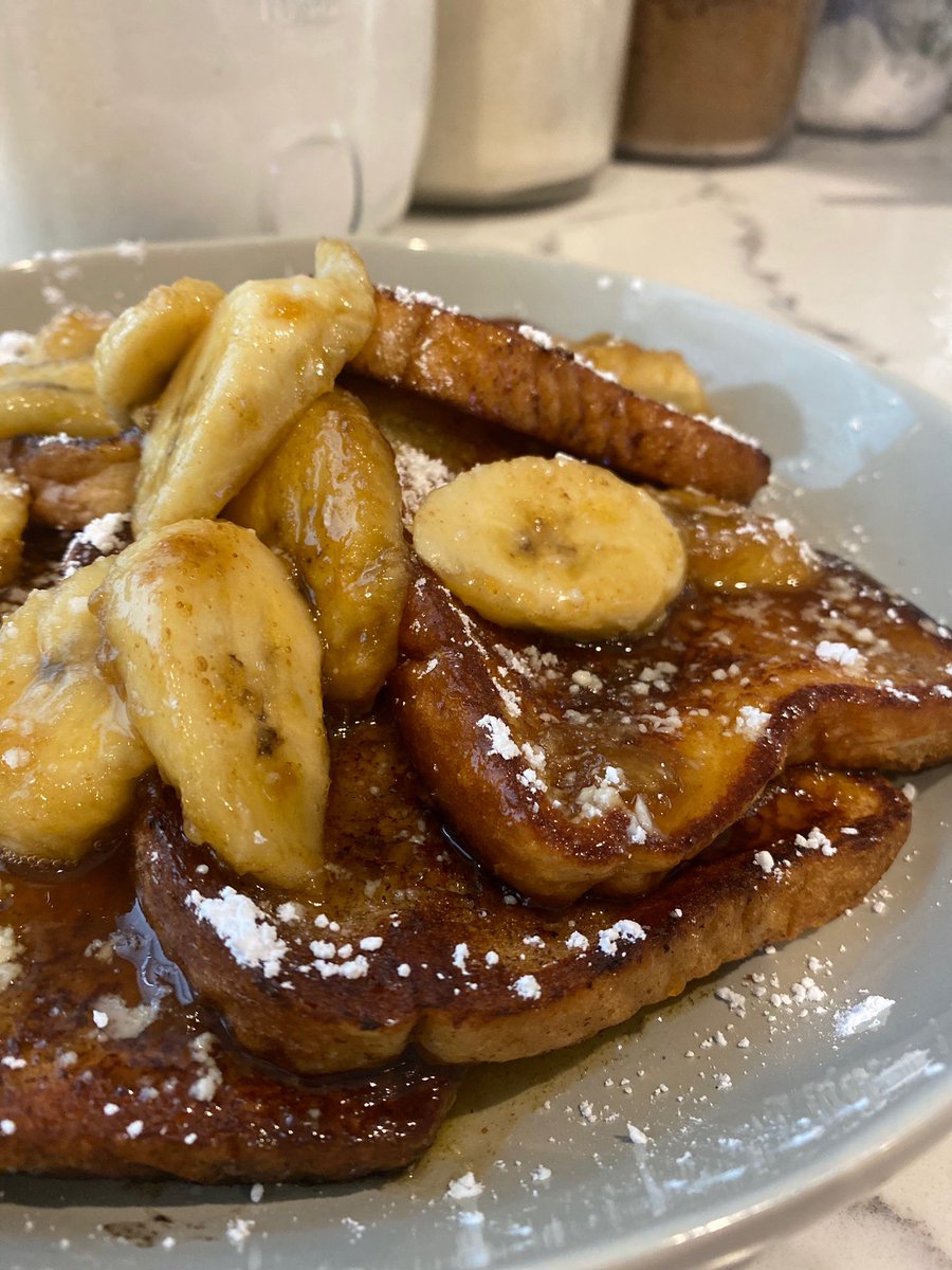 SilverWhisk's tweet photo. Bananas Foster French Toast! What are you having for breakfast? https://t.co/aawkEfyheB