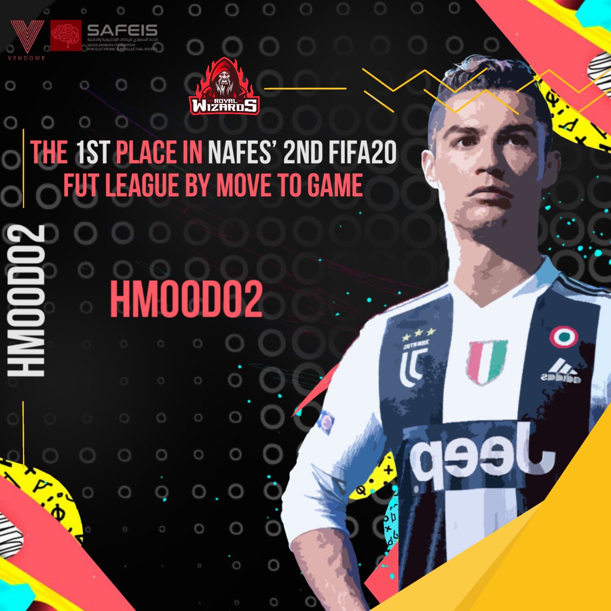 RwizeSports's tweet photo. حقق بطلنا عبدالعزيز المركز الأول في دوري نافس للعبة #فيفا طور ألتمت تيم من تحرك وألعب .
Our Hero Abdulaziz achieved 1st place in @nafesgg ‘s league for #FIFA by @movetogame . 

#RwizeSports
Instagram : RwizeSports
YouTube : RwizeSports
Twitch : RwizeSports https://t.co/ZOdU8ZnO7T