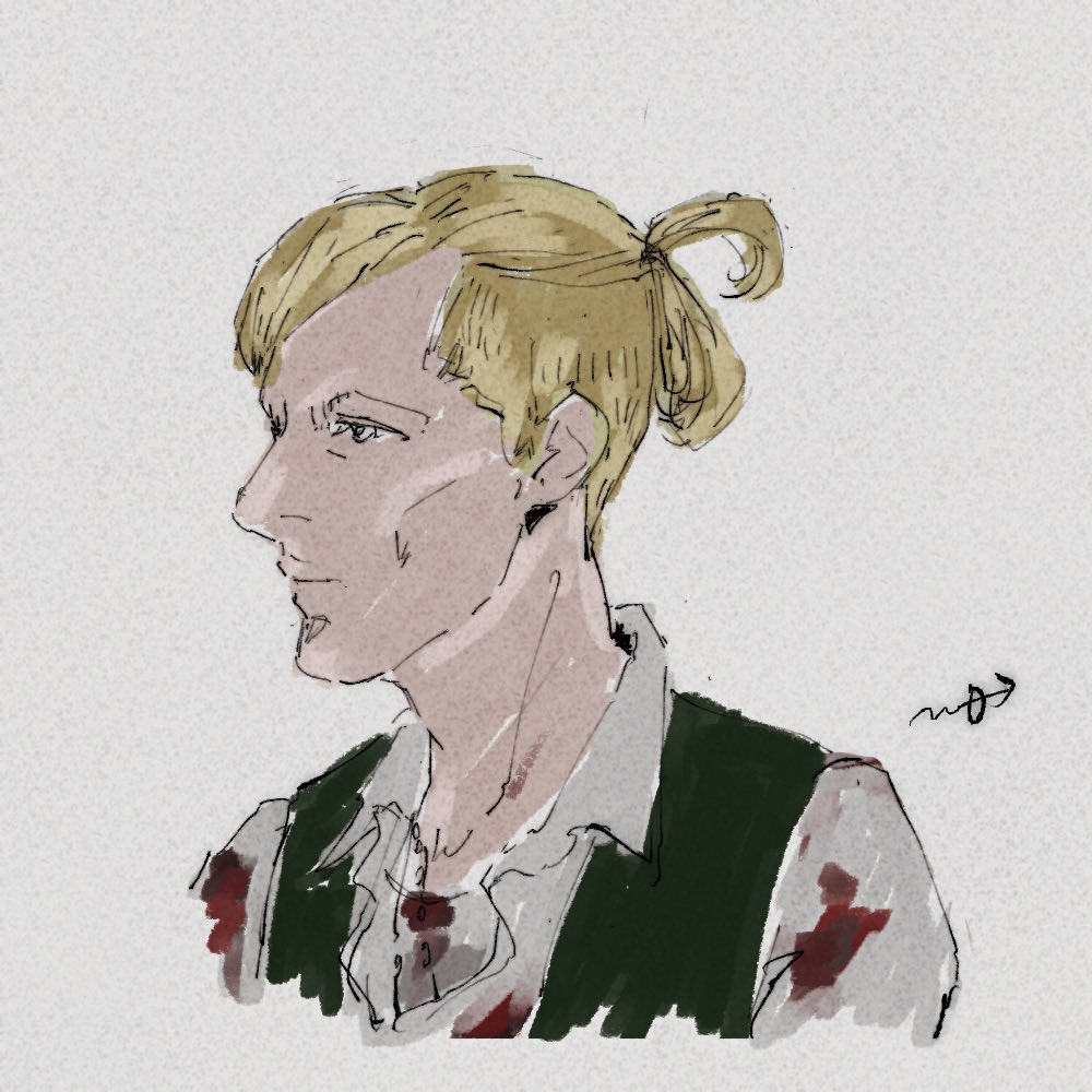 ドラマ版スノーピアサーでいち推しのティル様 ブロンド ロングのツーブロックが最高 𖤣𖥧𖥣𖡡𖥧𖤣 𖡼のイラスト