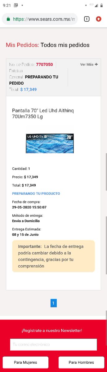 manuelaglugo's tweet photo. @searsmexico @Profeco @AtencionProfeco Hola, me gustaría que me entregaran el pedido que hice. https://t.co/kyDIrA8wFy