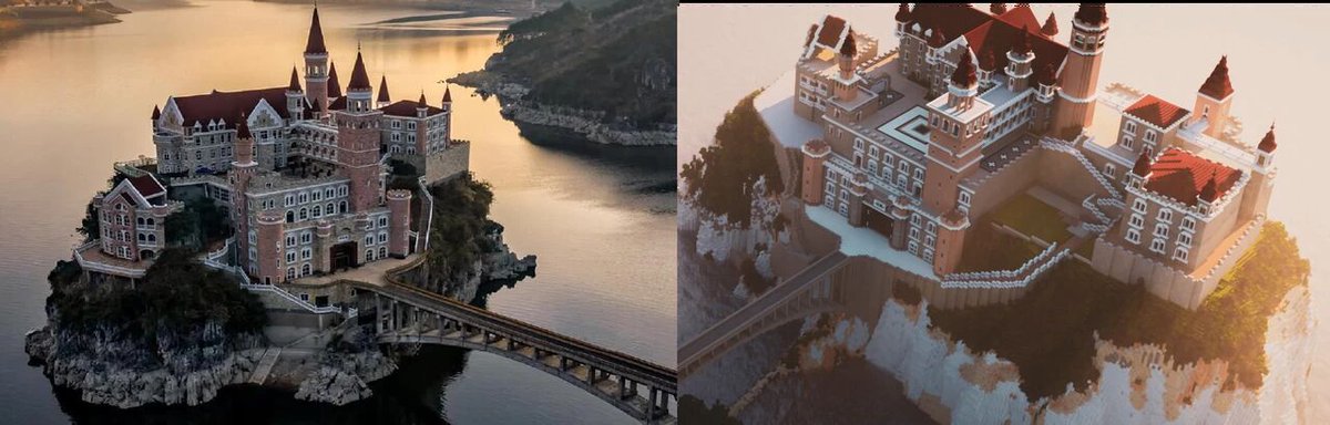 PlanetMinecraft (@planetminecraft) on Twitter photo Imagine you're a King or a Queen, what does your dream palace look like? This one by <a href="/BlueprintMCS/">Blueprint Realism</a> is what we imagine ours to be. Based off of the real life Fairytale Castle in Guizhou, China.
Real pictured left, #Minecraft on the right.
Fantasy Castle: bit.ly/39oTTP9 Imagine you're a King or a Queen, what does your dream palace look like? This one by <a href="/BlueprintMCS/">Blueprint Realism</a> is what we imagine ours to be. Based off of the real life Fairytale Castle in Guizhou, China.
Real pictured left, #Minecraft on the right.
Fantasy Castle: bit.ly/39oTTP9