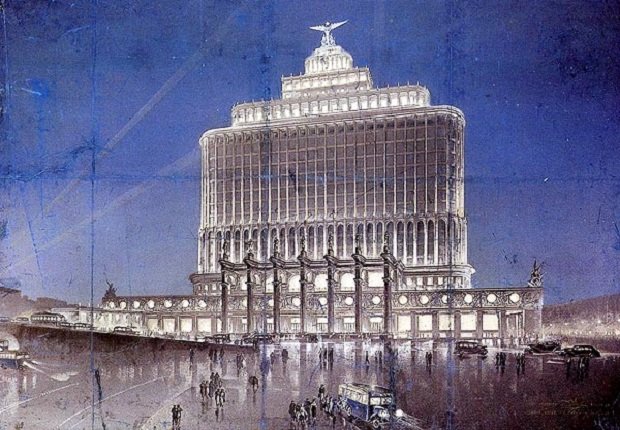 sovietvisuals's tweet image. The Aeroflot building design by Dmitry Chechulin, USSR, 1934