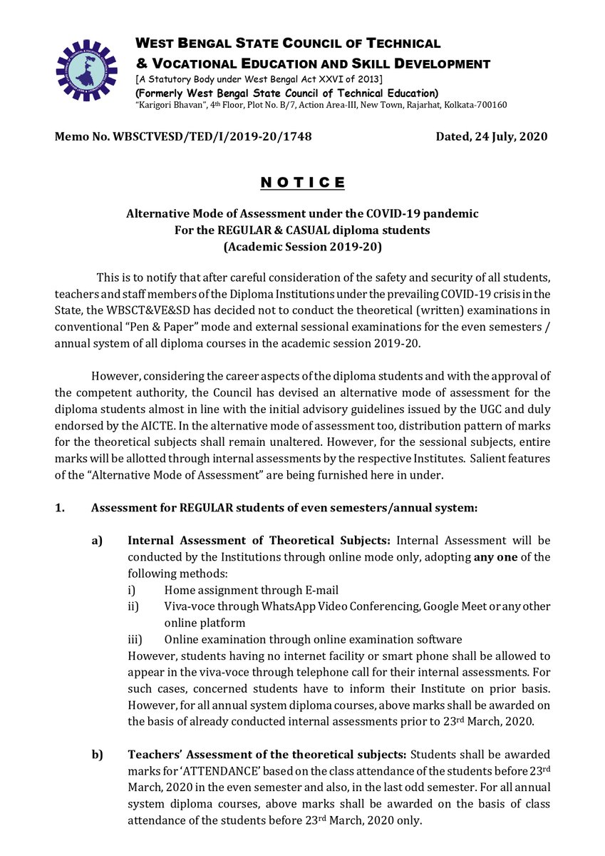 West Bengal State Council of Technical Education tweet media