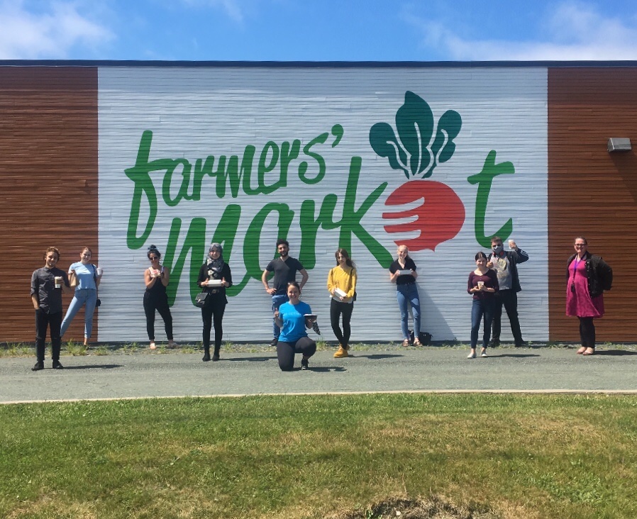 sjfmnl's tweet photo. We had the lovely folks from Go Getters NL (communitysectorcouncilnl) with us today learning about the market, community engagement and the stories behind the products sold by our vendors. #cscnl #sjfmnl #sjfm #volunteering #saturdaymarket #stjohns https://t.co/1F9bK3Lt5i