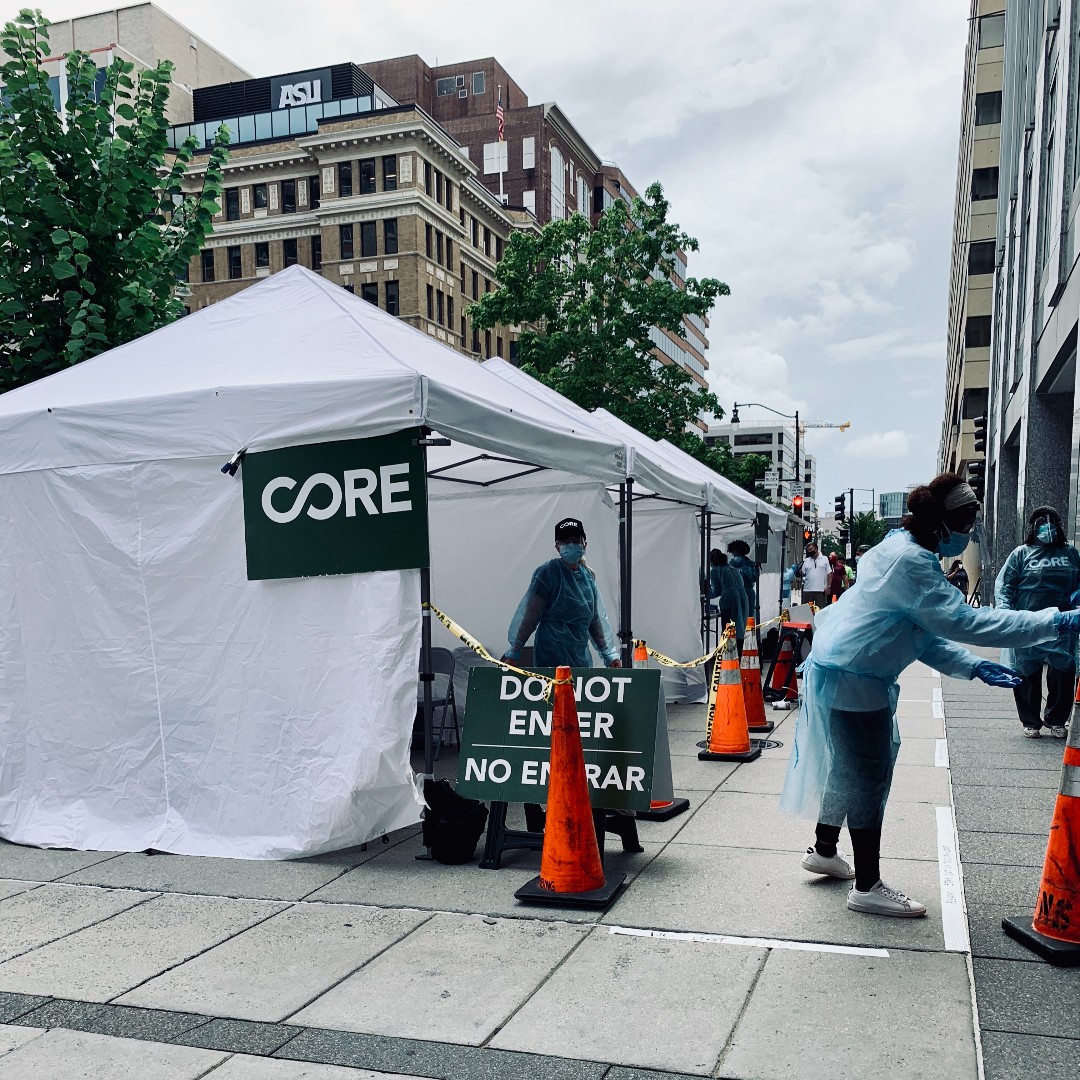 BottomLineDC's tweet photo. Have you been tested for #Covid19? We have! @CoreResponse & @_DCHealth have a pop-up testing site across from The BL so we all #GotTested. Great experience! On I Street until 4 pm today #wearamask #wereinthistogether #togetherDC #staysafe #restaurantworkers @GoldenTriDC https://t.co/D41H4eKhgS