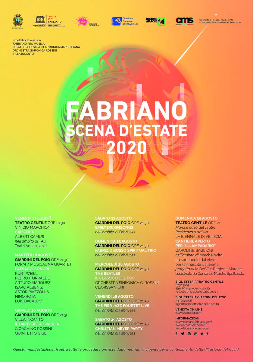 Fabriano scena d'estate: tutti gli spettacoli dell'estate 2020 a #Fabriano #fabrianoturismo #destinazionemarche <a href="/plateaviva/">AMAT</a> <a href="/FORMorchestra/">FORM OFM</a> <a href="/villaincanto/">Villa InCanto</a> <a href="/FabrianoEventi/">Fabriano Eventi</a>