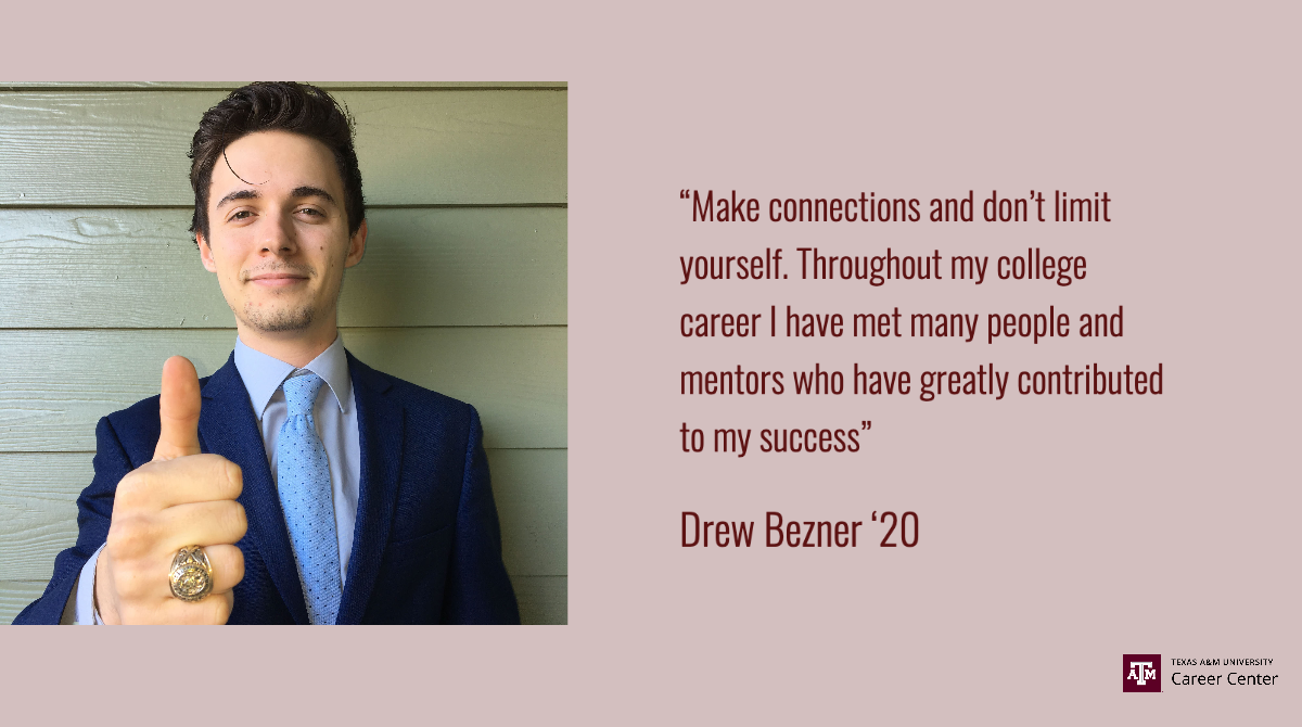 tamucareer's tweet photo. Our intern spotlight for today is Drew Bezner ‘20, Undergrad
@TAMUEngineering
Computing Major. Drew is interning with
@USAA
this Summer. “At USAA I enjoy learning about all of the technologies used and how they all work together to develop a software project”
#aggieintern https://t.co/Te8RgIMzXb