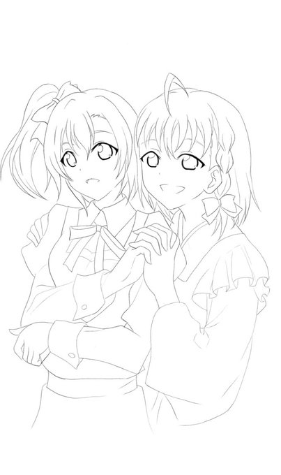線画にして仕上げてみた 