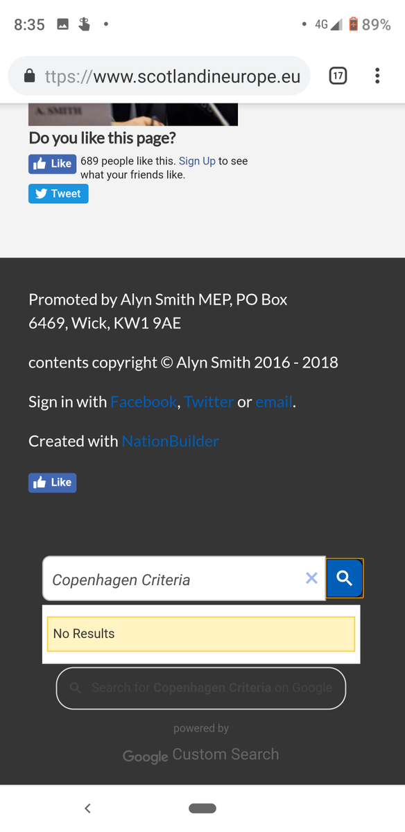 The  http://scotlandineurope.eu  website had already been criticised for not even *mentioning* the Copenhagen Criteria
