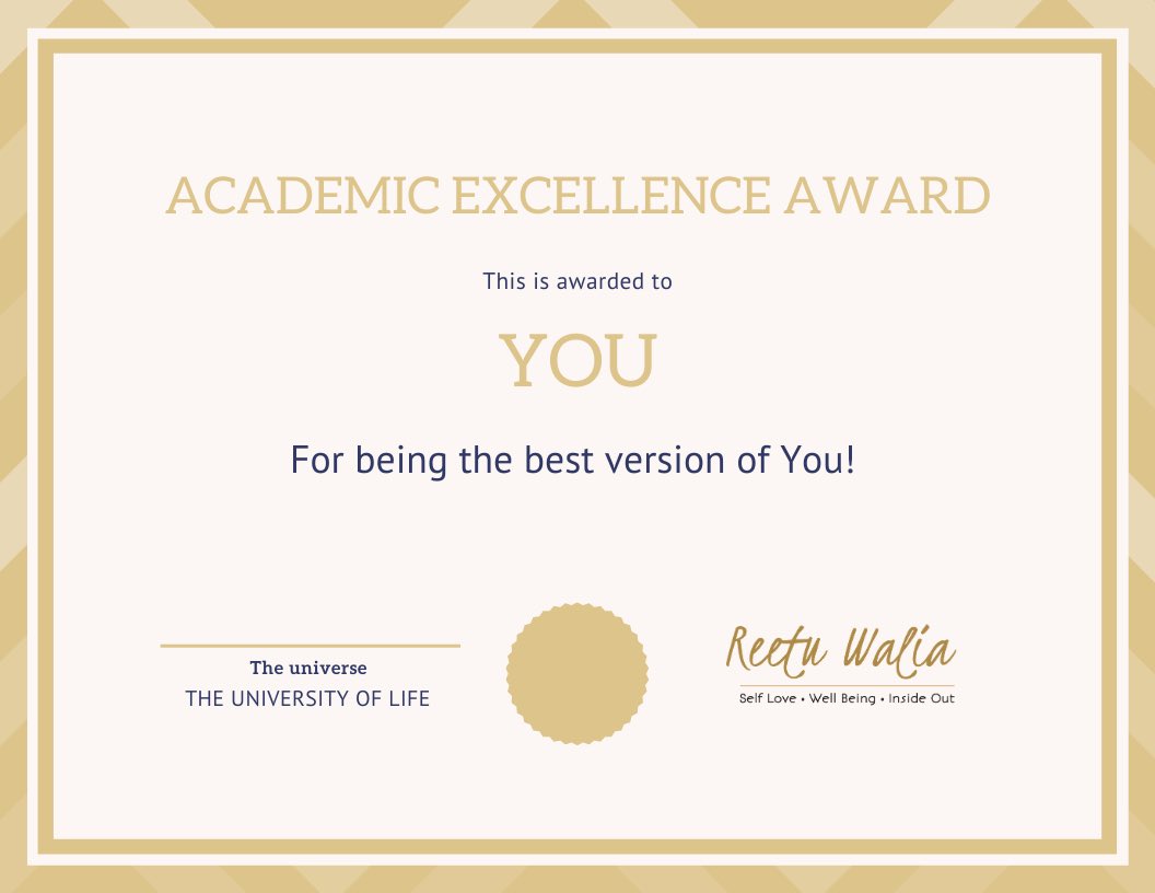 reetuwalia29's tweet photo. BE the best version of you! 
FREE of outside validation! The only certification one should strive for 👨‍🎓👩‍🎓is. 
-
-
-
-
-
-
#thebestcertification #loveyou #selflovejourney #reetuwalia #selflovecoach #selflovewithreetu  #emotionalhealth #journeyoflife #academicexcellence https://t.co/UObdmO5tPY