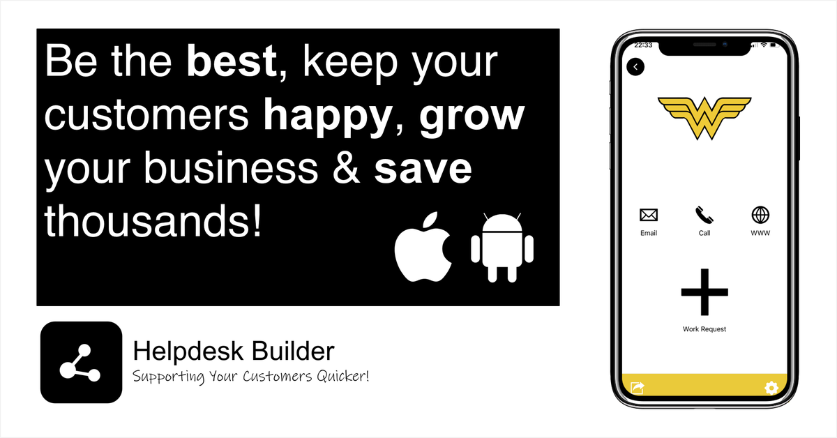 HelpdeskBuilder's tweet image. Helpdesk Builder - be your Customer&apos;s hero!

Download the new Helpdesk System App for FREE!  Brand it your way!  Effortless sharing &amp;amp; collaboration capability.  

#Helpdesk #WeekendFreebies #Customer

Get more detail here ow.ly/ibDh50AGGfF