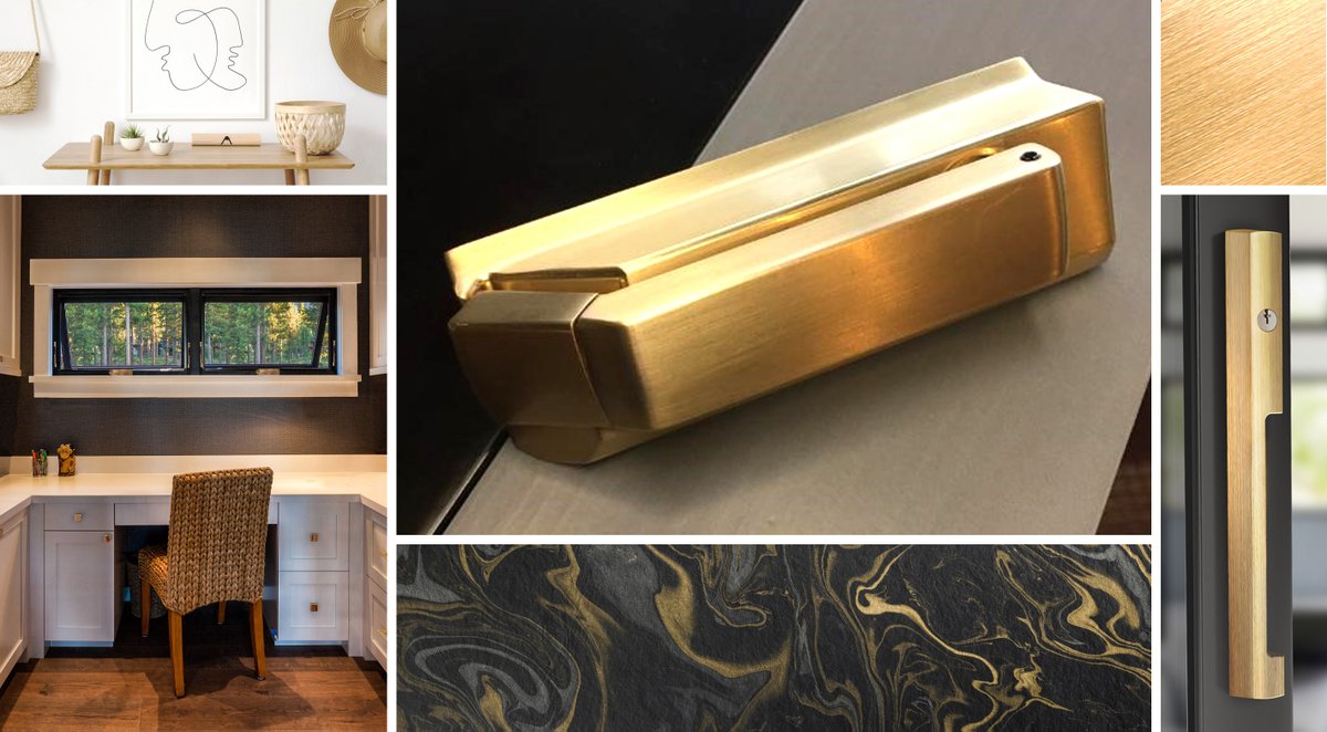 WeatherShield's tweet photo. #BrushedGold A touch of gold is becoming one of the top finishes for faucets and hardware throughout the home.  Take a look at some of the style options we’ve combined in our latest #WSBlog. https://t.co/ksB7n3azlr https://t.co/WVdvfastY7