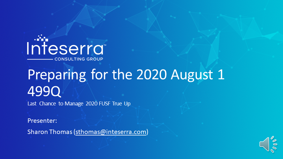 inteserragroup's tweet image. Watch our 15 minute webcast to get prepared for the August 1st 499Q filing. #VoIP #TelecomServiceProviders Learn how to calculate FUSF. #FCCForm499Q  hubs.ly/H0sX_ml0