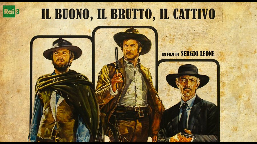 "Io dormirò tranquillo perché so che il mio peggior nemico veglia su di me!"

#IlBuonoIlBruttoIlCattivo, di #SergioLeone, con #ClintEastwood, #EliWallach e #LeeVanCleef.
Tra poco su #Rai3.