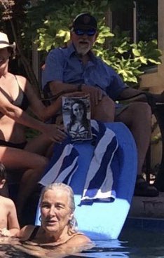 MaryclareTaylor's tweet photo. How else would my family pretend I was there for vacations I had to miss if they couldn’t print out a picture of me in a swimsuit off of Facebook and plaster it to a boogie board??  #MedBikini https://t.co/YWXmyt0Q8C